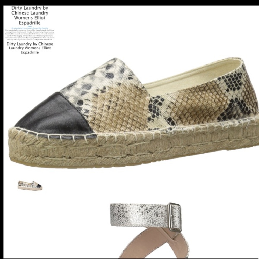 Dirty laundry snakeskin espadrilles size 9